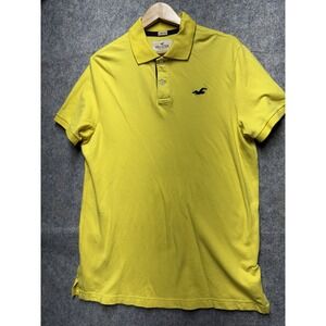 Hollister Polo Shirt Men's‎ XL Light Yellow Stretch knit Casual